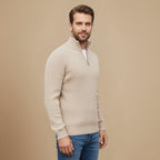 Men Zip Turtleneck Knitted Sweater Fashion Grand
