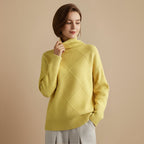 Women's Classic Wool Blend Turtleneck Jumper Fashion Grand