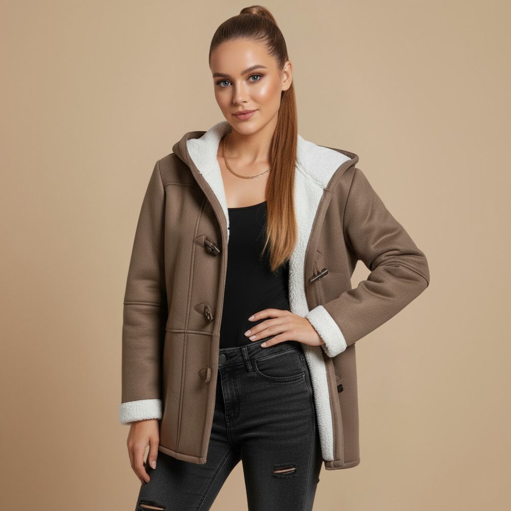 Jacket hooded toggle warm pockets Fashion Grand