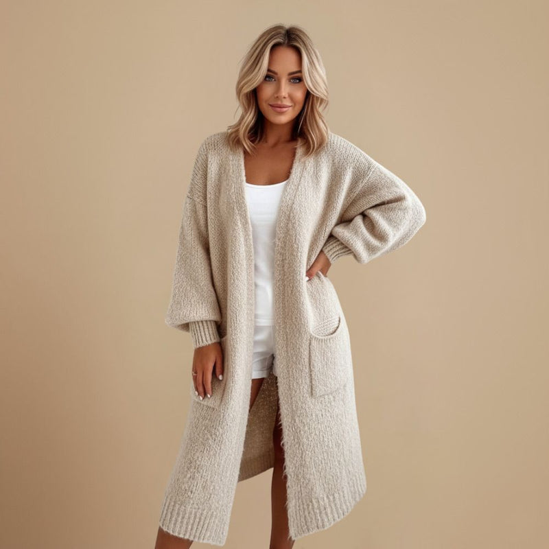 Long Knitted Cardigan Sweater With Pockets Fashion Grand