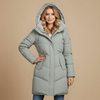 Velvet coat long insulated hooded slim fit Fashion Grand