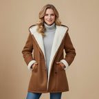 Thick Hooded Winter Coat Press Stud Closure Fashion Grand