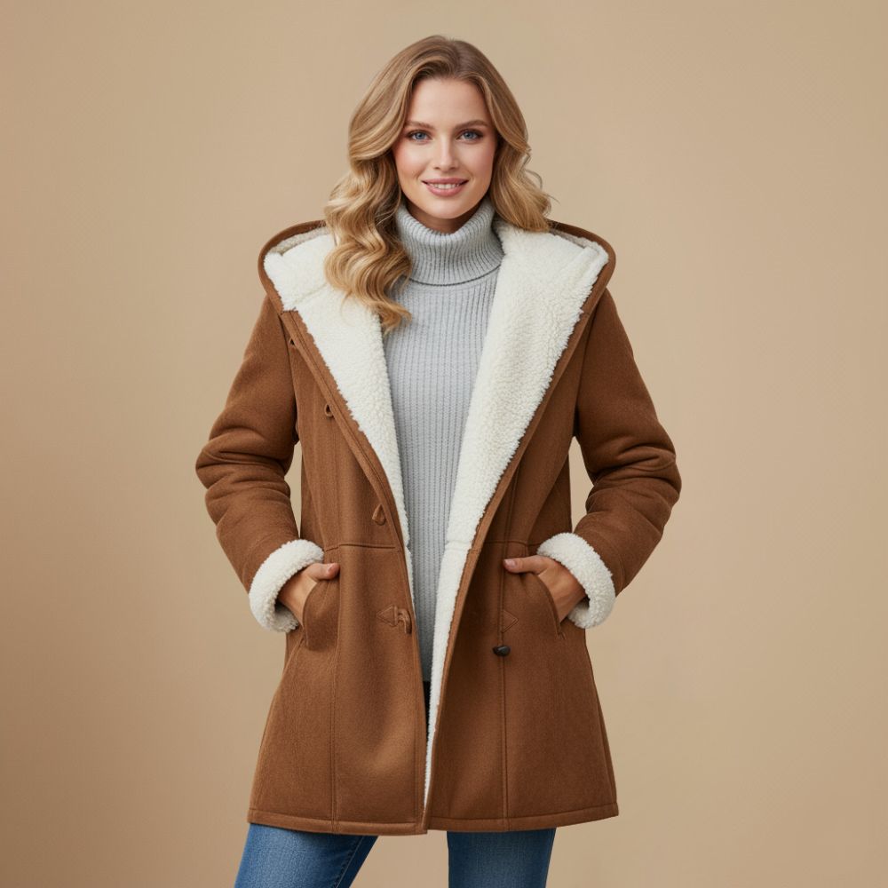 Thick Hooded Winter Coat Press Stud Closure Fashion Grand