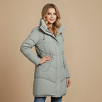 Velvet coat long insulated hooded slim fit Fashion Grand