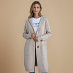 Cardigan coat long hooded single breasted Fashion Grand