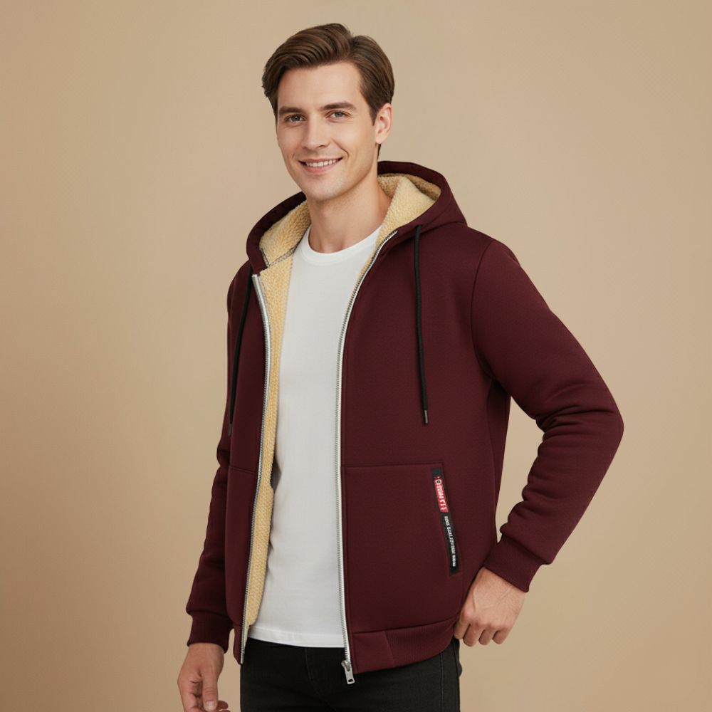 Casual Thick Fleece Lined Hoodie Jacket Fashion Grand