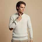 Corduroy Pullover Sweater Elbow Patches for Men Fashion Grand