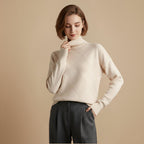 Women's Classic Wool Blend Turtleneck Jumper Fashion Grand
