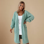 Long Knitted Cardigan Sweater With Pockets Fashion Grand