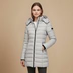 Warm Hooded Mid-Length Padded Winter Coat Fashion Grand