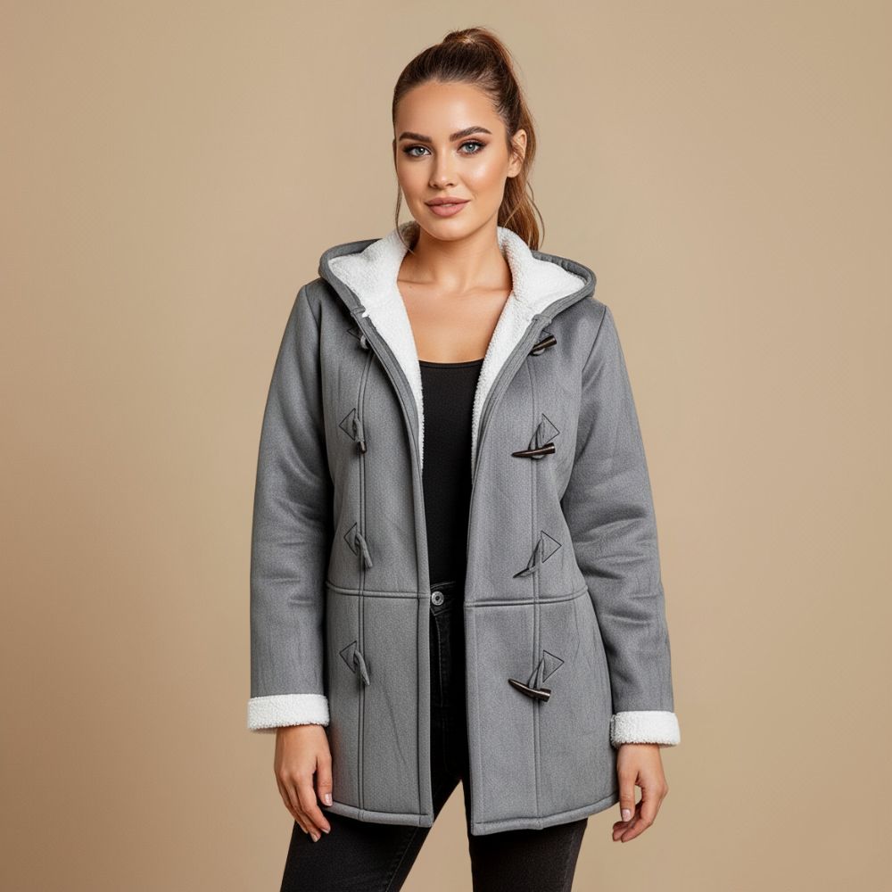 Jacket hooded toggle warm pockets Fashion Grand