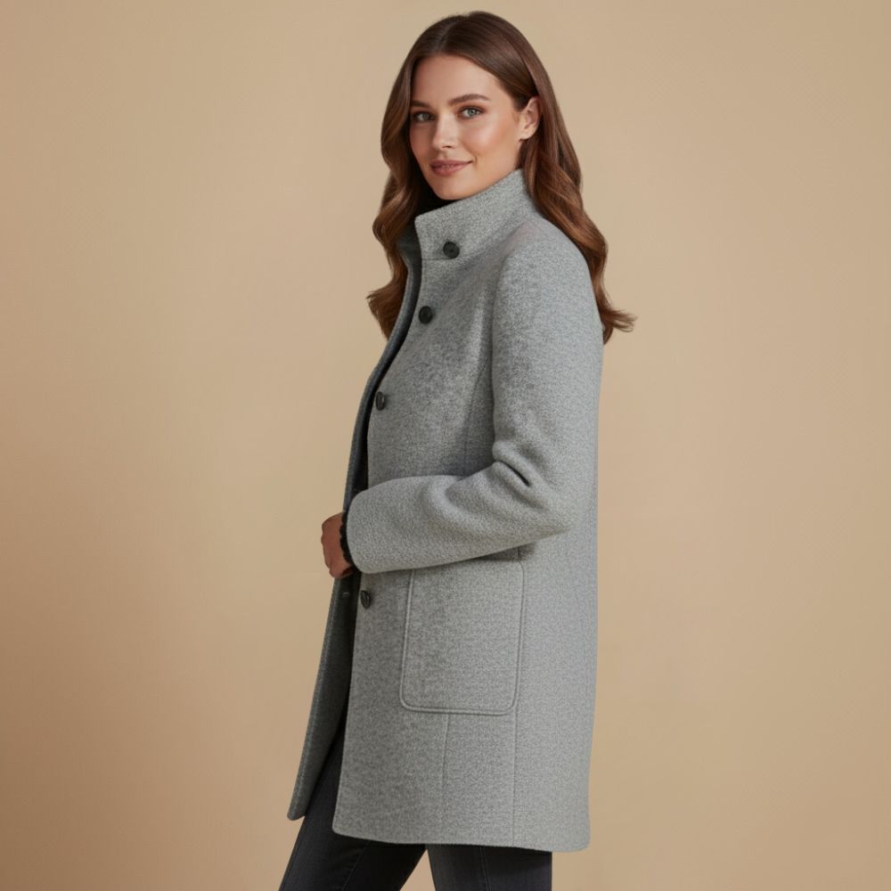 Retro Wool-Look with Stand Collar Jacket Fashion Grand