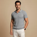 Slim Fit Plain Knit Short Sleeve T-Shirt for Men Fashion Grand