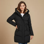 Velvet coat long insulated hooded slim fit Fashion Grand