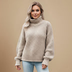Chunky Knit High Neck Sweater Fashion Grand