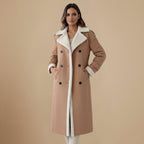 Simple Winter Faux Leather Double Collar Coat Fashion Grand