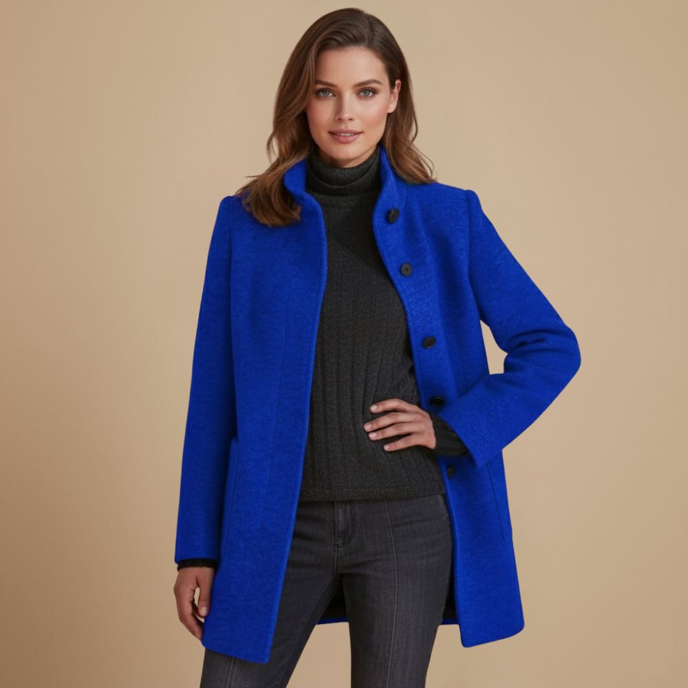Retro Wool-Look with Stand Collar Jacket Fashion Grand