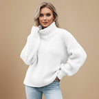 Chunky Knit High Neck Sweater Fashion Grand
