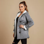 Jacket hooded toggle warm pockets Fashion Grand