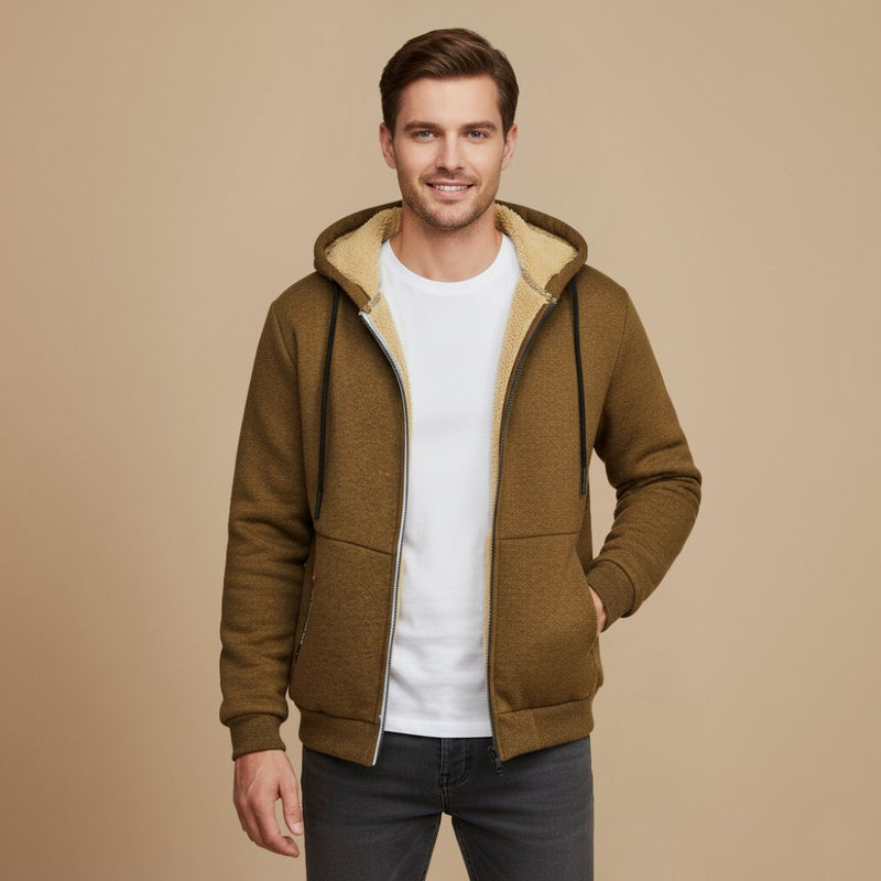 Casual Thick Fleece Lined Hoodie Jacket Fashion Grand