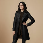 Leather Trench Coat for Women Fashion Grand
