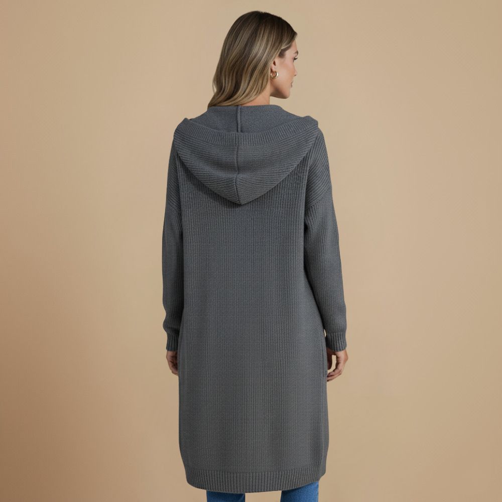 Cardigan coat long hooded single breasted Fashion Grand