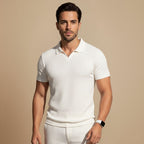 Slim Fit Plain Knit Short Sleeve T-Shirt for Men Fashion Grand