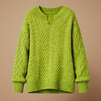 Women's oversized v-neck thick cable sweater Fashion Grand