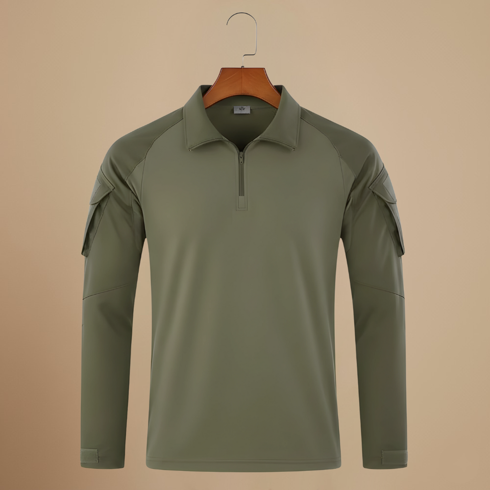 Men's tactical half zip up long sleeve shirt