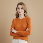 Solid Casual Crew Neck Long Sleeve Sweater Fashion Grand