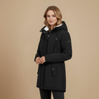 Women's Warm Parka Jacket with Hood and Fleece Lining Fashion Grand