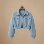 Vintage Corduroy Cropped Jacket for Women Fashion Grand