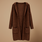 Women’s hooded cable knit open cardigan Fashion Grand