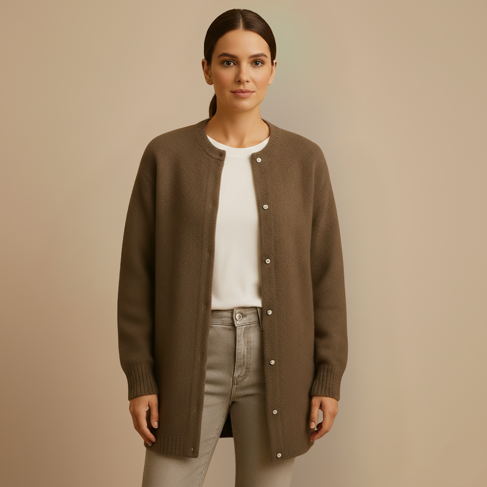 Ladies Relaxed Fit Button Knit Cardigan Fashion Grand