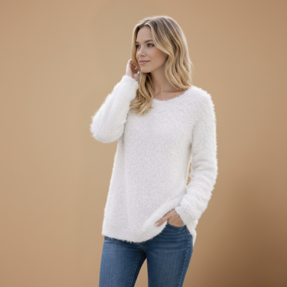 Women’s long loose o-neck pullover jumper Fashion Grand