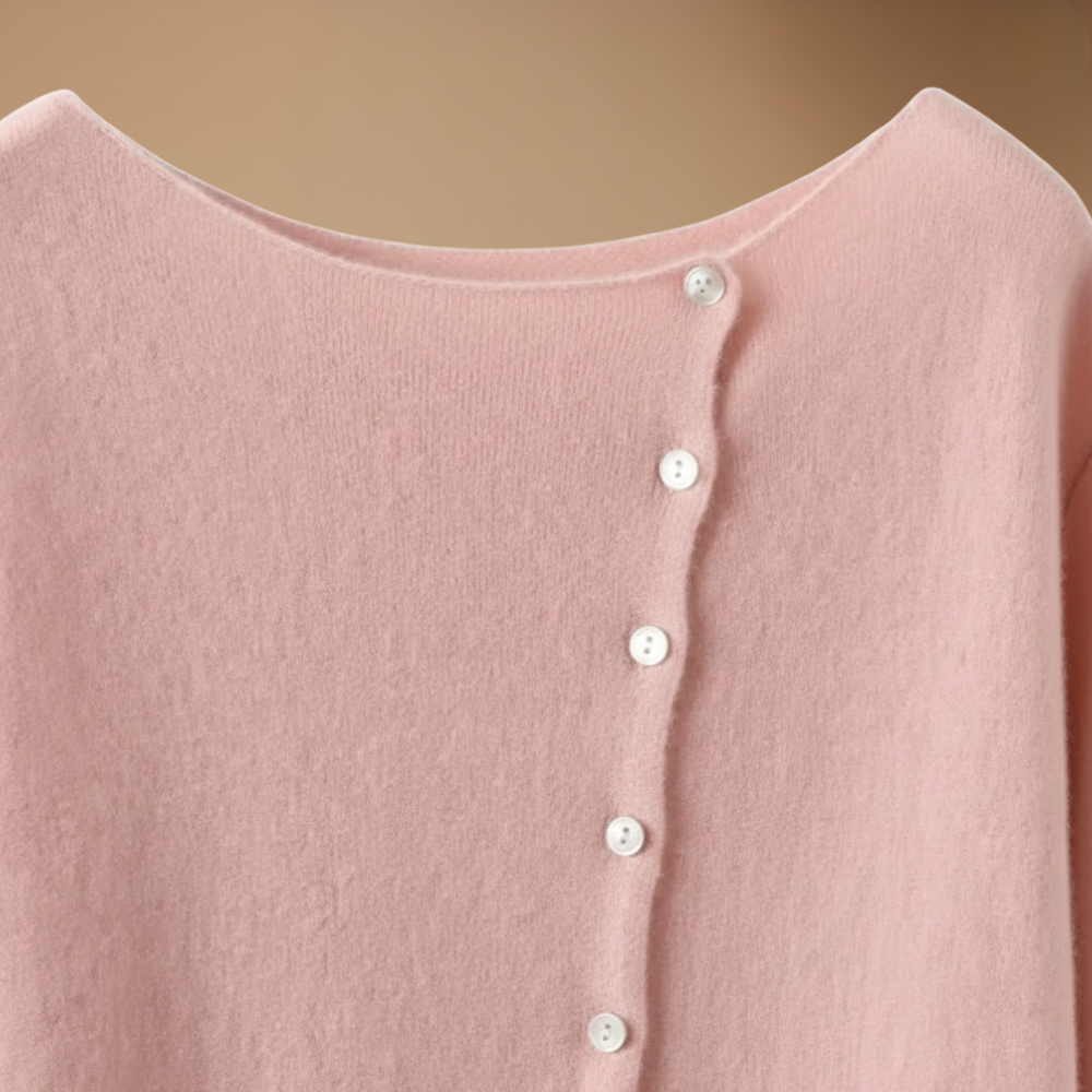 Women’s asymmetric buttoned design knitted jumper Fashion Grand