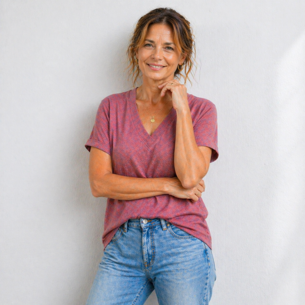 Women’s v-neck loose fit casual blouse Fashion Grand