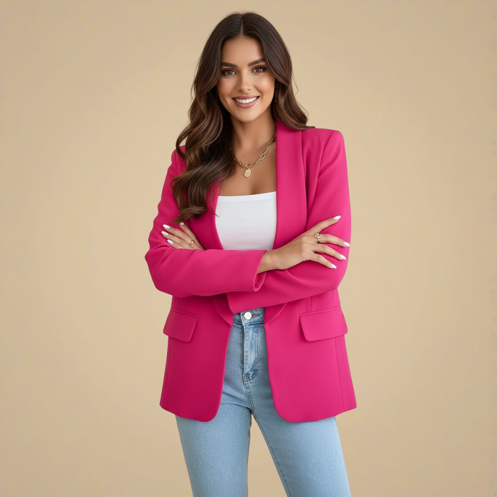 Chic and Casual Lapel Long Sleeve Blazer Fashion Grand