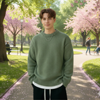 Men's ribbed crewneck pullover jumper Fashion Grand