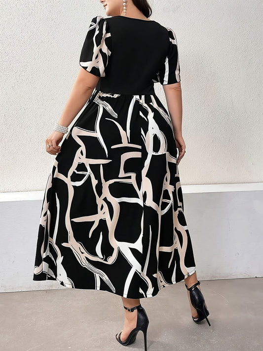 Geometric Print Summer Dress Fashion Grand