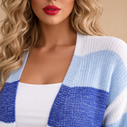 Women's Striped V Neck Soft Long Cardigan Fashion Grand