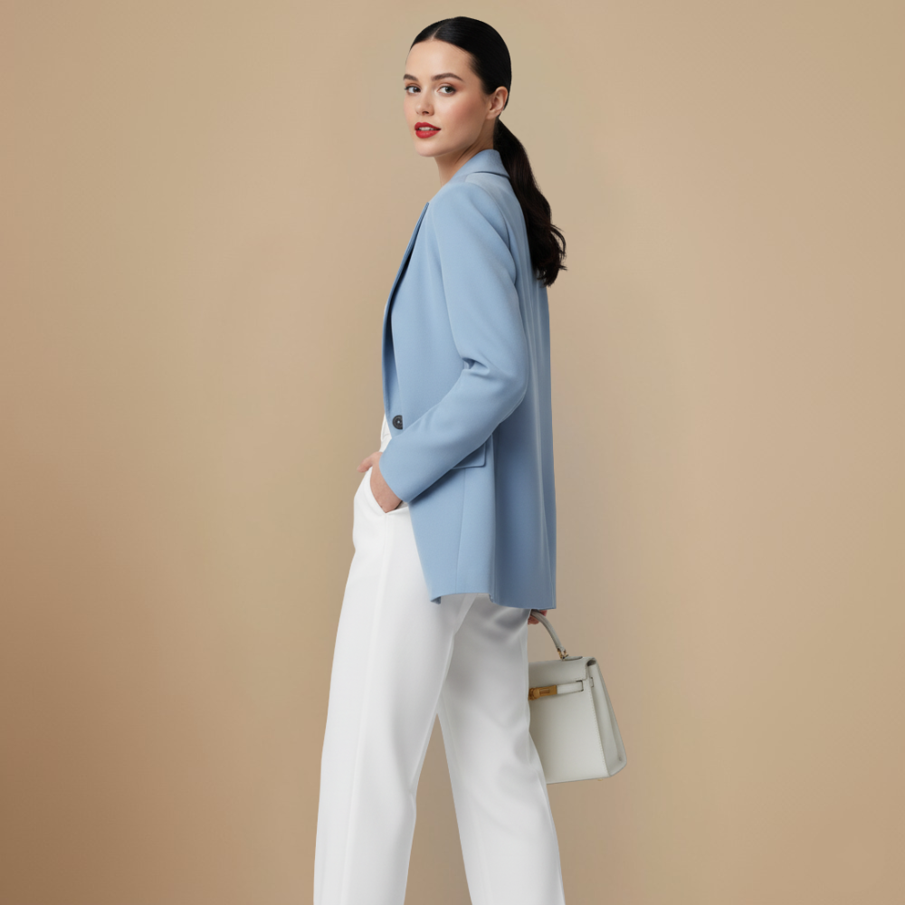 Women's Light Coloured Vintage Notched Lapel Blazer Fashion Grand