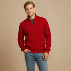 Men's casual zip turtleneck knitted pullover jumper Fashion Grand