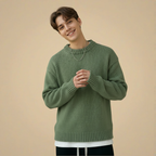 Solid Colour Crew Neck Minimalist Sweater Fashion Grand