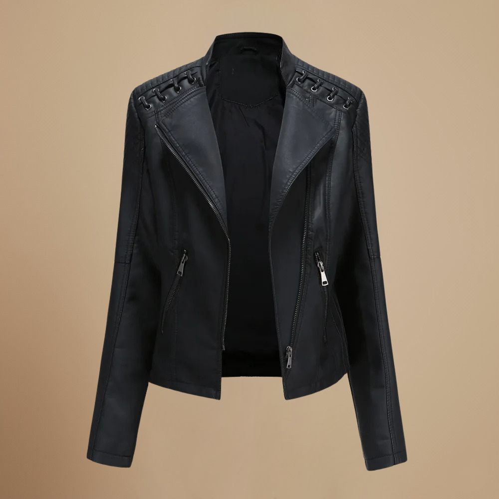 Women’s leather short fit jacket Fashion Grand