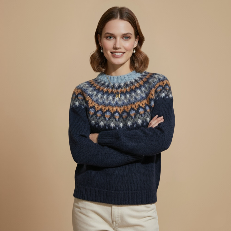 Cozy Knitted Fair Isle Nordic Jumper Fashion Grand