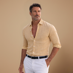 Men's modern long sleeve shirt with tailored slim fit cut Fashion Grand