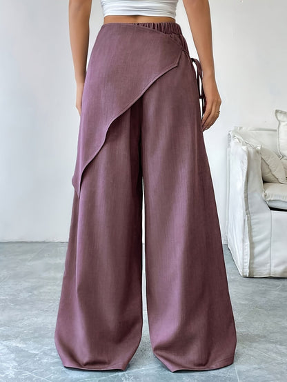 Women's Straight-Leg Drawstring Casual Trousers Fashion Grand