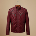 Slim Fit Zip-Up Motorcycle Jacket for Men Fashion Grand