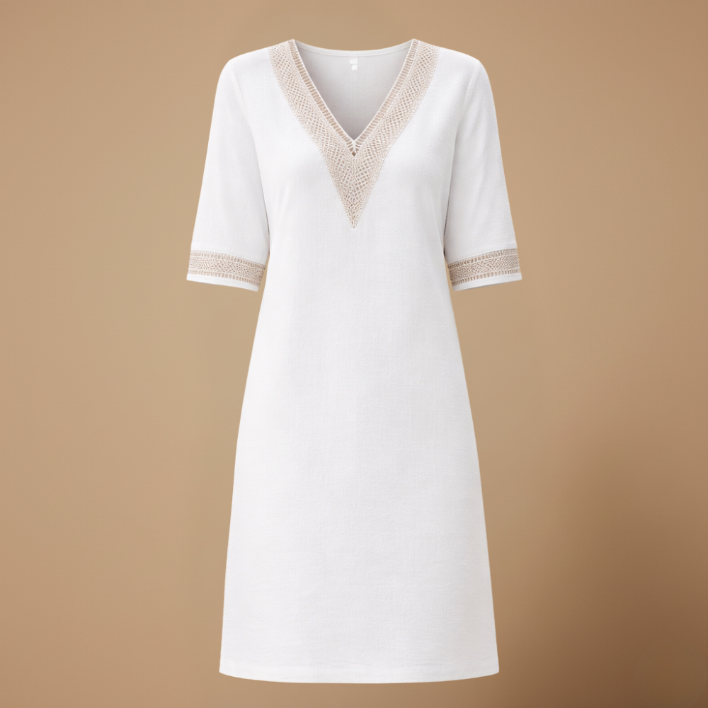 Women's mid-length v-neck summer dress Fashion Grand